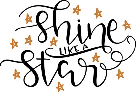 Shine Like A Star Motivational Free Svg File Svg Heart