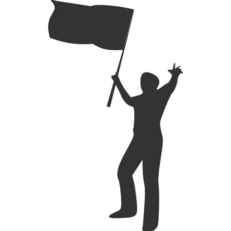 Man With Flag Silhouette Vector Image Free Svg