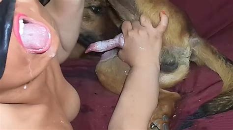 Young Cute Girl Gets A Mouthful Of Cum After Sucking Dog Cock Xxx Femefun