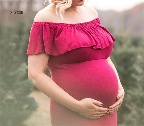 Slyxsh Maternity Dresses Maternity Photography Props Plus Size Dress