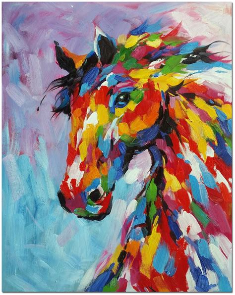 Hand Painted Horse Painting On Canvas Impressionist Etsy