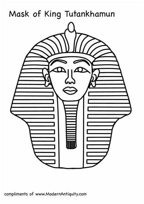 King Tut Coloring Page Luxury Tutankhamun Mask Drawing At