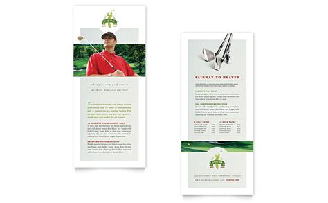Gift certificates for golf lessons are a great gift idea for any golfer any age. Golf Course & Instruction Rack Card Template Design
