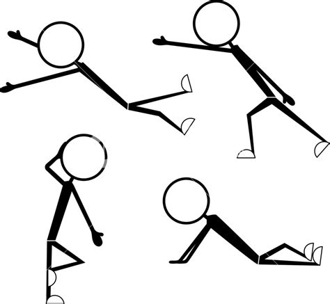 Stick Figure Cartoon Characters Actions Royalty Free Stock Image