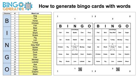 How To Generate Bingo Cards With A List Of Words Pertaining To Blank