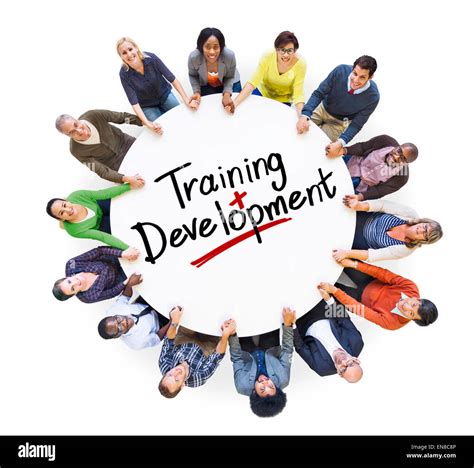 Group Of People And Word Training Development Stock Photo Alamy