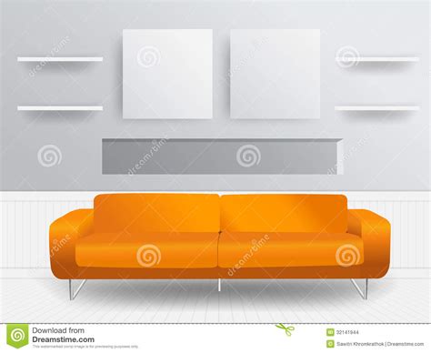 Vector Living Room Interior Concept Stock Vector Illustration Of