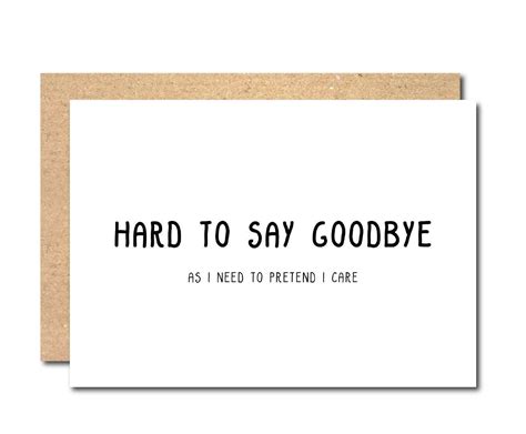 Funny Goodbye Greeting Card Leaving Card New Job Farewell Etsy Uk
