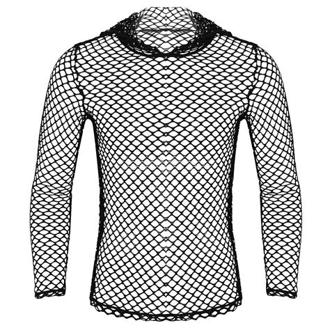 Pvc Mens Patent Leather Long Sleeve Zipper T Shirt Top Clubwear Tank