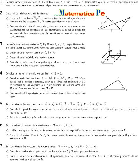 VECTORES EN EL ESPACIO EJERCICIOS RESUELTOS MATEMATICAS BACHILLERATO PDF