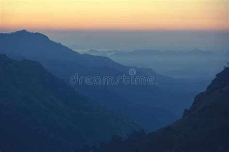 Bright Stunning Amazing Sunset Dawn In The Mountains Of Sri Lanka The