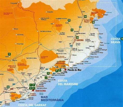 Map Of Costa Dorada Resorts Top Resorts Towns And Map