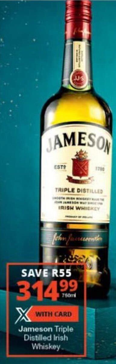 Jameson Triple Distilled Irish Whiskey 750ml Offer At Checkers Liquor Shop