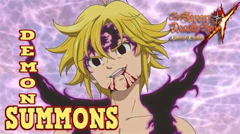 Seven Deadly Sins Grand Cross Summons For Demon Meliodas Youtube