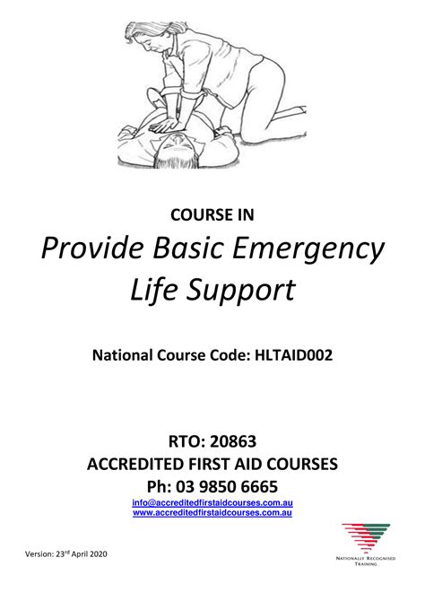 Hltaid 002 Level 1 Manual Course In Provide Basic Emergency Life