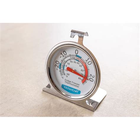 Kitchencraft Dial Type Freezer Fridge Thermometer Stainless Steel