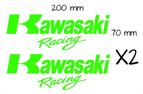 Kawasaki Racing Tank Decals Two 2 200 X 70 Mm Each Choose Your Color