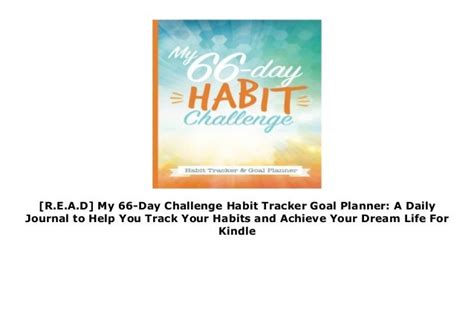 Read My 66 Day Challenge Habit Tracker Goal Planner A Daily