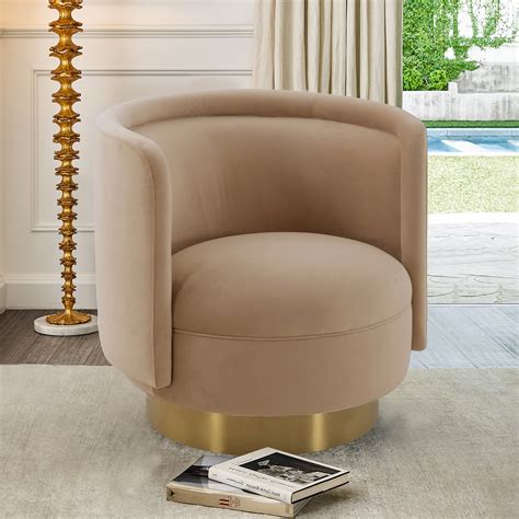 Armen Living Peony Swivel Chair Brown