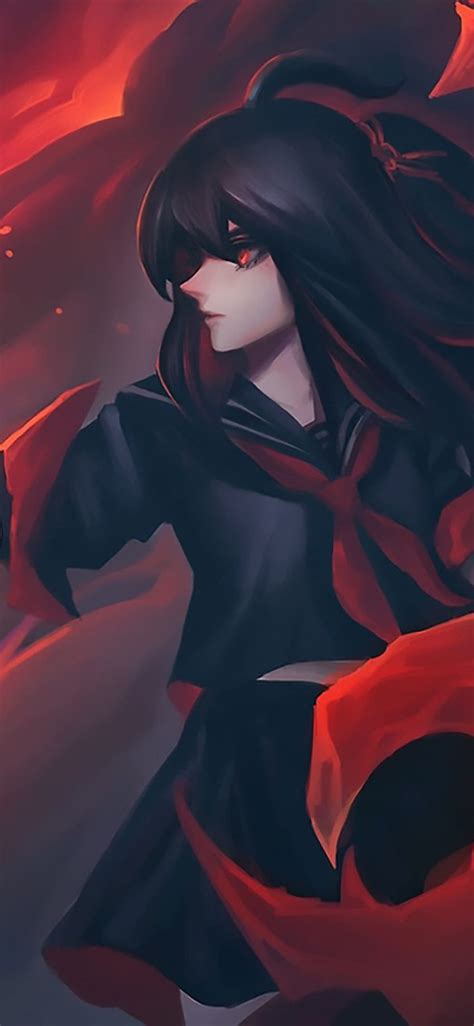 1125x2436 Girl With Sword Red Eyes Backgrounds Anime Original Iphone Xs