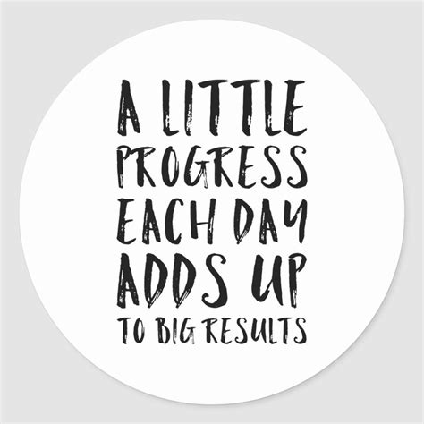 Vistaprint.com has been visited by 100k+ users in the past month A Little Progress Motivational Quote Classic Round Sticker ...