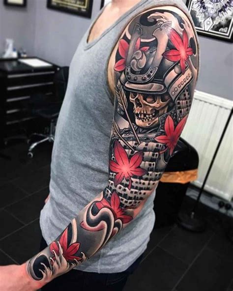 Another common marine corps tattoo design is an eagle combined with globe and anchor. Samurai Skeleton Tattoo Sleeve | Best Tattoo Ideas Gallery