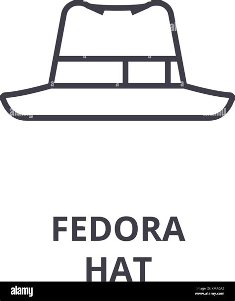 Fedora Hat Line Icon Outline Sign Linear Symbol Vector Flat
