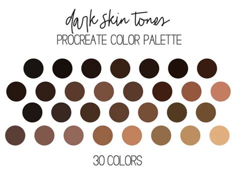 Dark Skin Tone Procreate Color Palette Latina Skin Tones Etsy