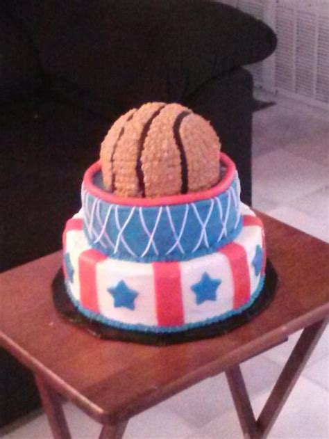Basketball Cake Decorated Cake By Sharon Cooper Cakesdecor