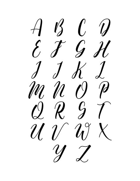 Printable Free Printable Calligraphy Alphabet Printable Templates