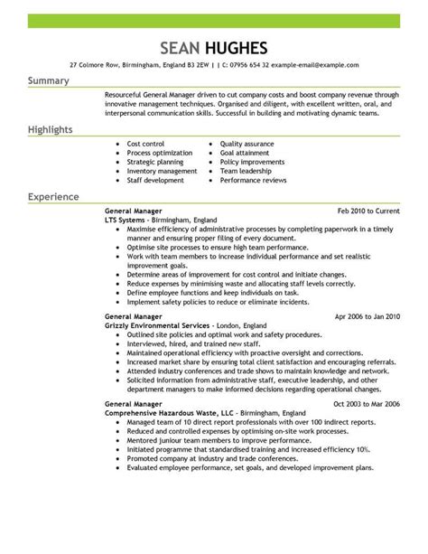 Professional Management Resume Examples