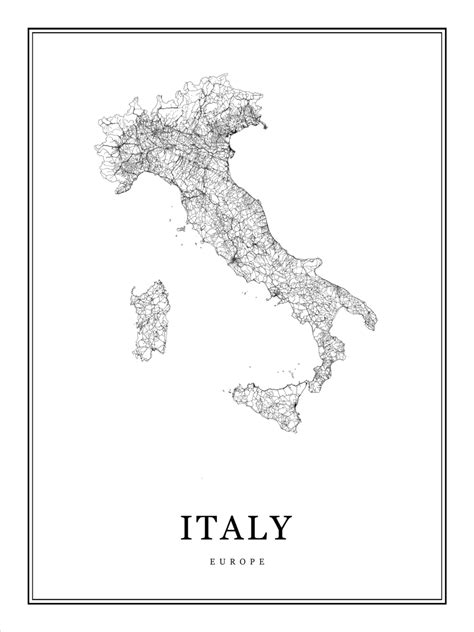Italy Italy Print Italy Map Travel Poster Map Of Italy Italy
