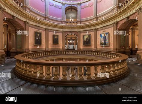 Governors Portraits In The Rotunda Of The Michigan State Capitol In