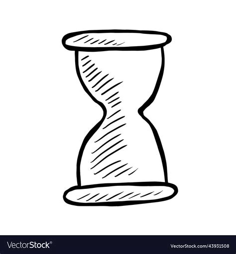Hourglass Sketch On White Background Royalty Free Vector