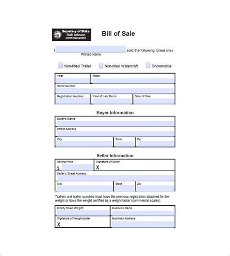 Trailer Bill Of Sale 9 Free Sample Example Format Download Free