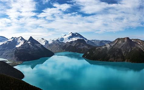 Garibaldi Lake British Columbia Water Mountains Reflections Clouds