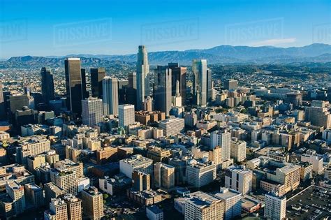 Aerial View Of Los Angeles And City Skyscrapers California Usa