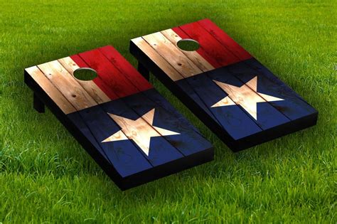 Distressed Texas Flag Cornhole Board Wraps Laminated
