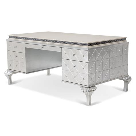 Michael Amini Hollywood Swank 5 Drawer Executive Desk And Reviews