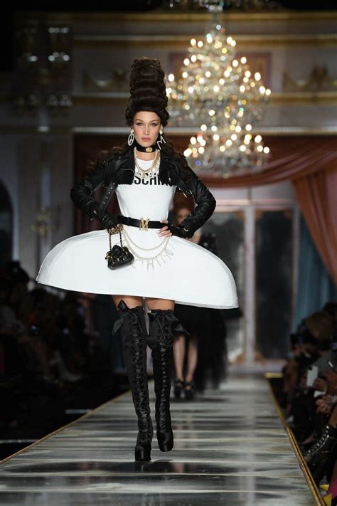 Bella Hadid Walks The Runway At The Moschino Fashion Show F W 2020