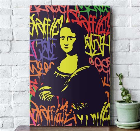 Mona Lisa Painted With Grafitti Art Modern Art Prints On Canvas