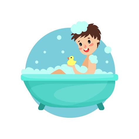 premium vector girl taking bath in foam and soap woman caring for herself healthy lifestyle