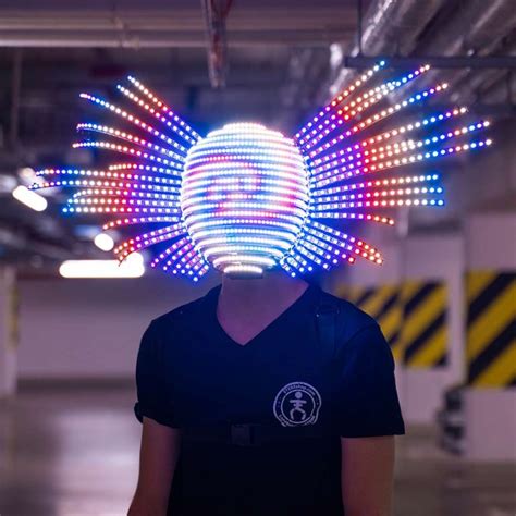 Cosplay Led Light Up Screen Mask Owl For Parties And Festivals