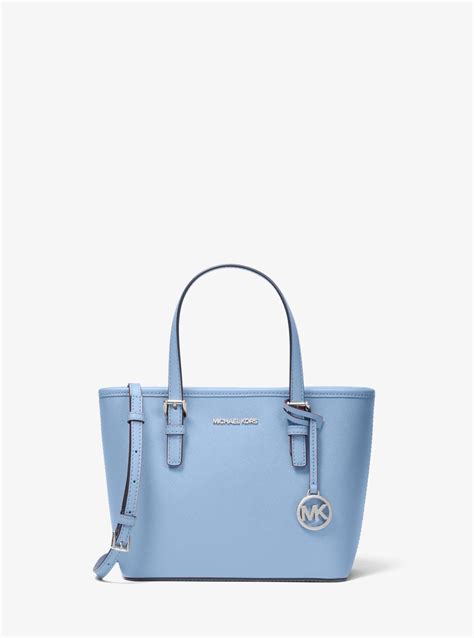 Michael Kors Jet Set Travel Extra Small Saffiano Leather Top Zip Tote Bag In Blue Lyst