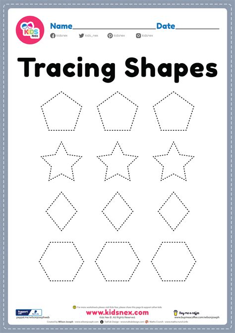 Tracing Worksheet For Kids Shapes Free Printable Pdf