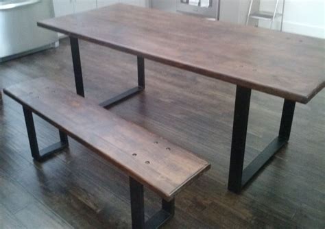 Hand Crafted Industrial Style Dining Table And Bench By Thunder Valley