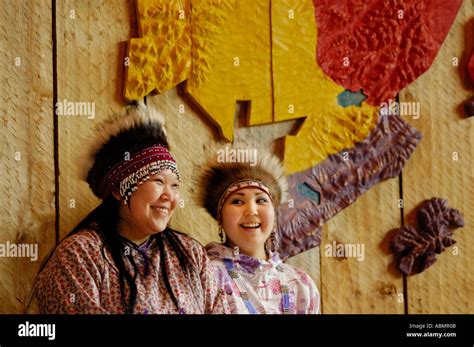 Alaska Anchorage Yupik Dancers Alaskan Native Heritage Center Stock