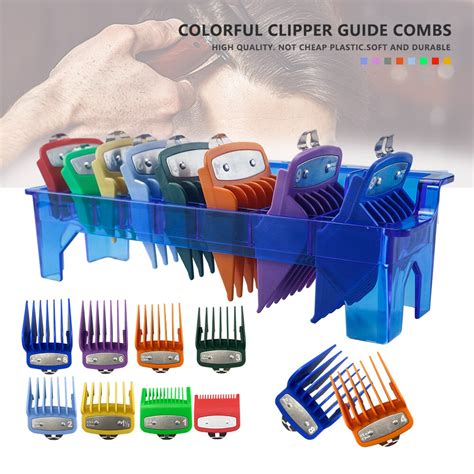 Universal 8 Sizes Set Hair Clipper Guide Comb Colorful Spare Barber G