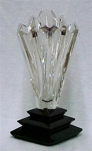 Signed Moser Art Deco Cut Glass Vase On