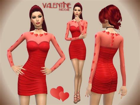 Valentine The Sims 4 Catalog Valentines Gown Valentine Dress Sims